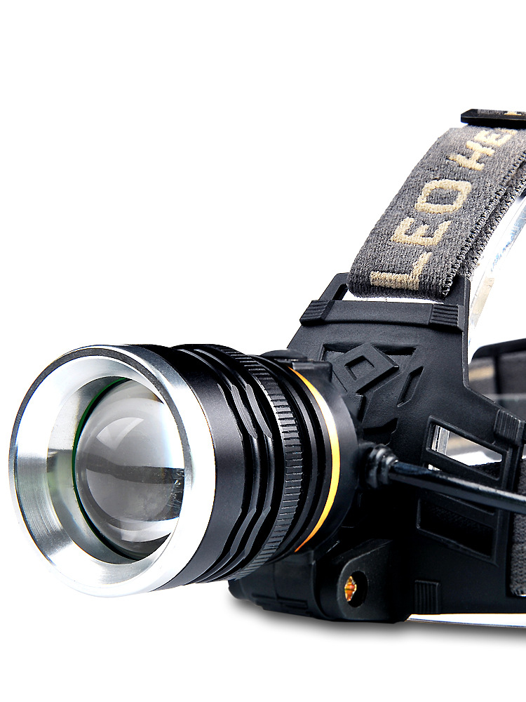 p70变焦头灯强光充电超亮头戴式电筒户外远射矿灯家用led钓鱼t6灯