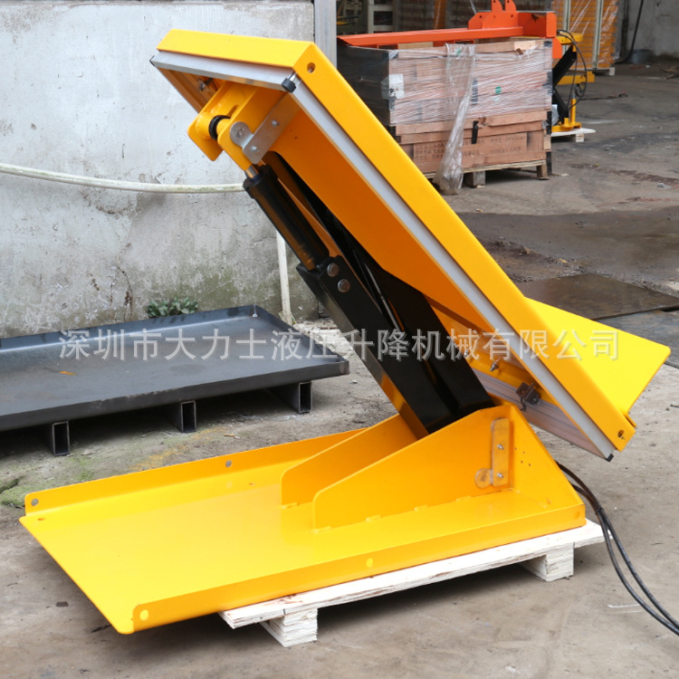 倾斜电动液压平台翻转升降台固定式侧翻电动升降机剪刀式提升台
