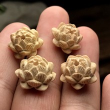 厂家批发黄杨木雕刻小莲花 黄杨木五层莲花 DIY金刚星月饰品吊坠