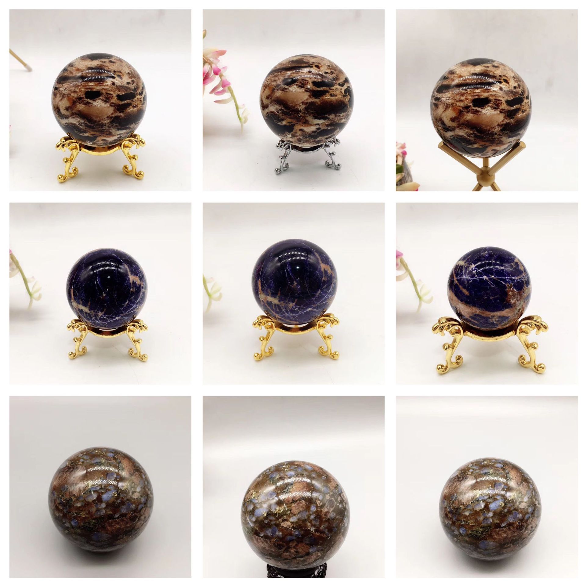 东海水晶天然水晶球火山岩球工艺品球家居摆件球装饰球原石打磨