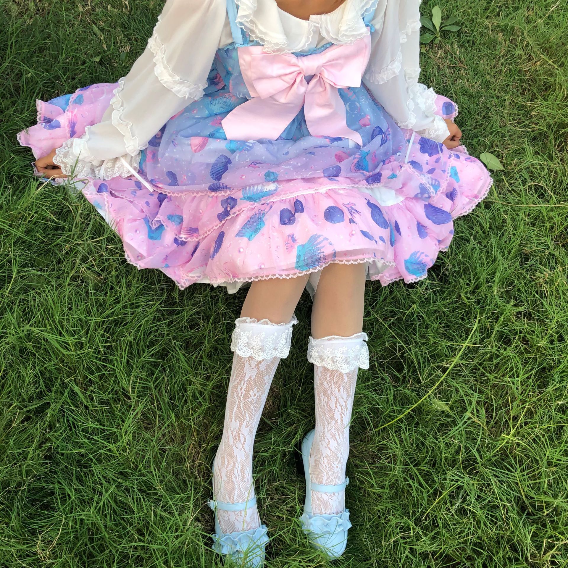 洛丽塔花边短袜学生袜蕾丝中筒袜lolita堆堆袜子女jk短袜