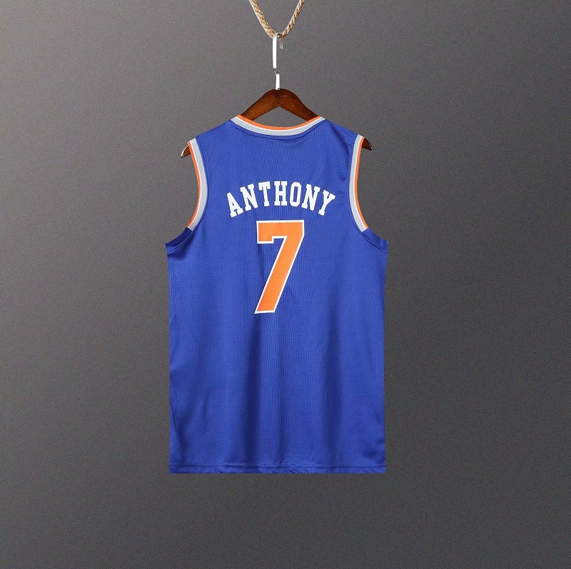 尼克斯队7号安东尼球衣单件学生比赛训练篮球服男印字号logo定制