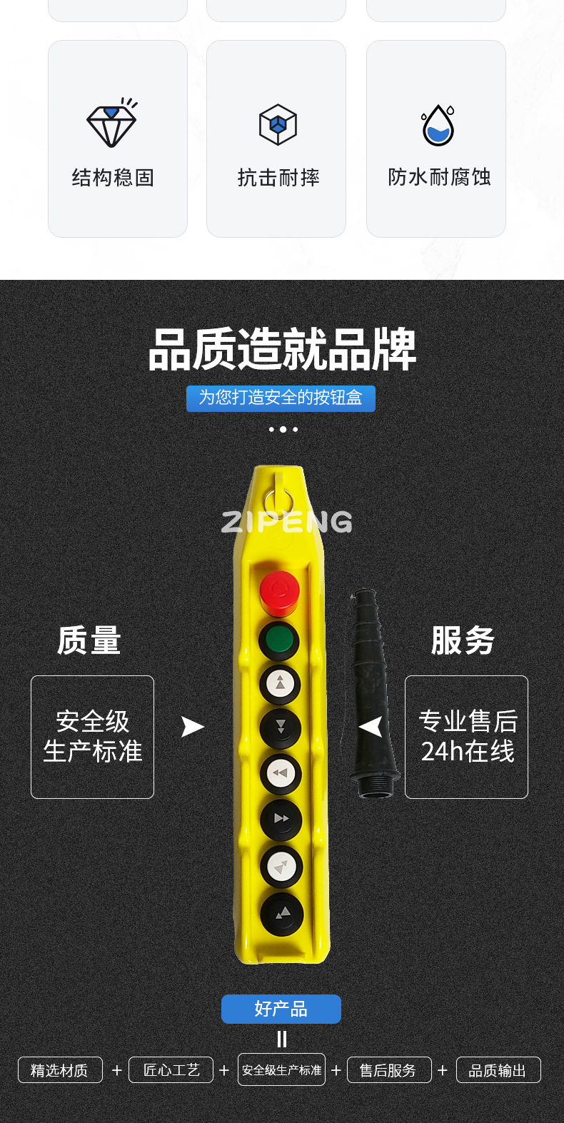 意大利gg双速行车操作手柄 ip65进口防水pl08行车手电门