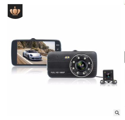 4寸行车记录仪 循环录像1080p高清双录星光夜视倒车影像