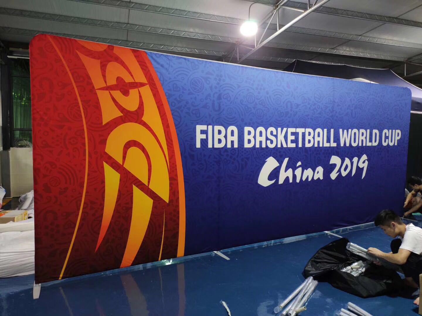 快幕秀展架拉网活动签名墙背景墙定制快展展示架立式海报布广告牌