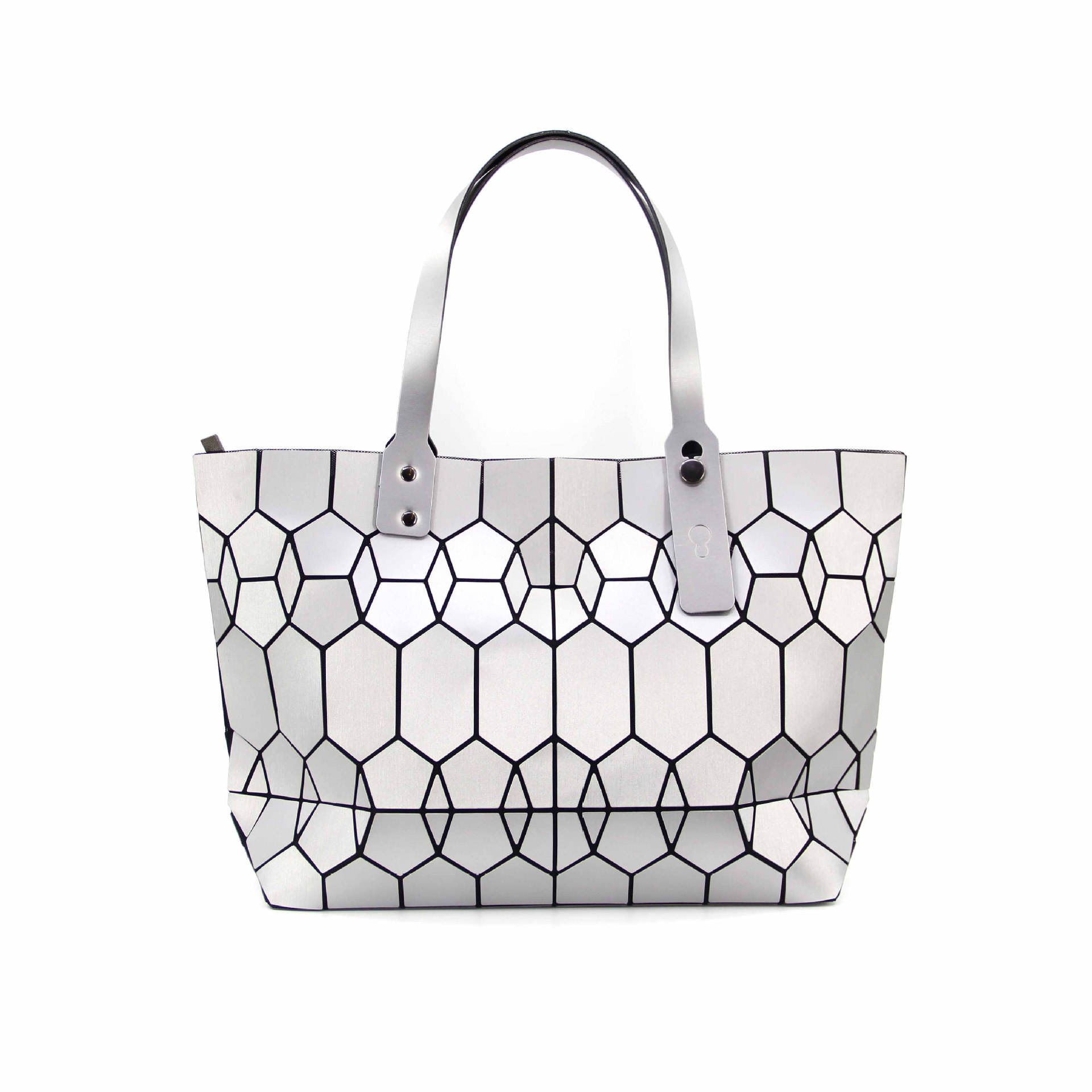 2022 New Japanese and Korean Shoulder Bag Geometric Rhombus Luminous Bag Trendy Bucket Bag Pu Handbags Women's Bag Wholesale