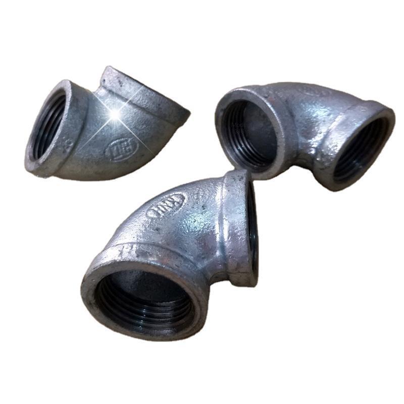 玛钢热镀锌90度弯头内丝弯头镀锌管件铸铁丝扣弯头消防水管接头