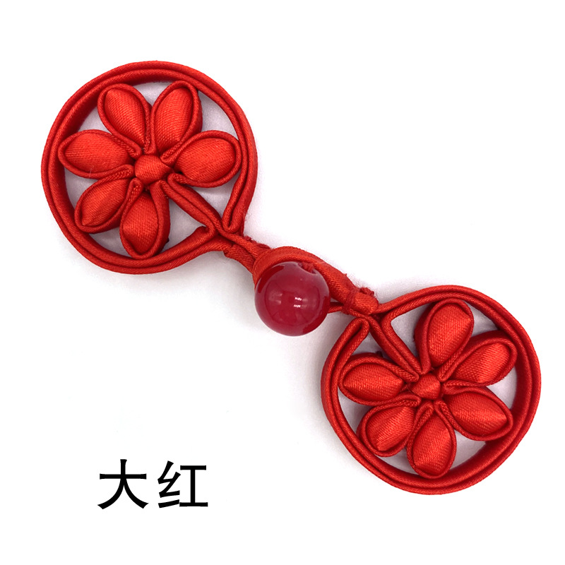 苏斯纽扣定型加铜丝古装改良旗袍塞六叶圆扇扣夹塞棉手工彩色盘扣