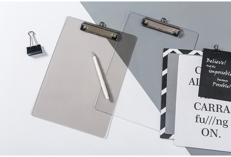 优凡亚克力板夹a4写字板学生用简约透明塑料文件夹墙上挂夹板批发