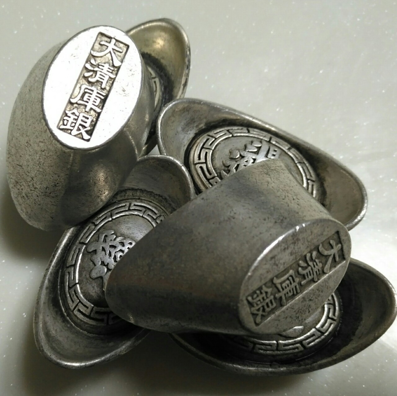 白铜铸造仿大清库银元宝银锭四两日进斗金金万两招财进宝