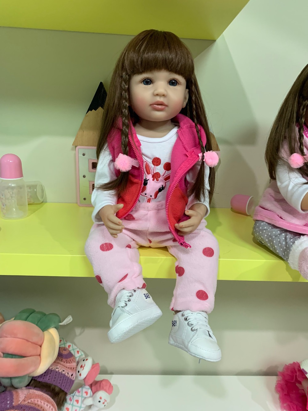 npk仿真婴儿全身硅胶娃娃,长发女孩可爱宝贝,孩子生日礼物-阿里巴巴