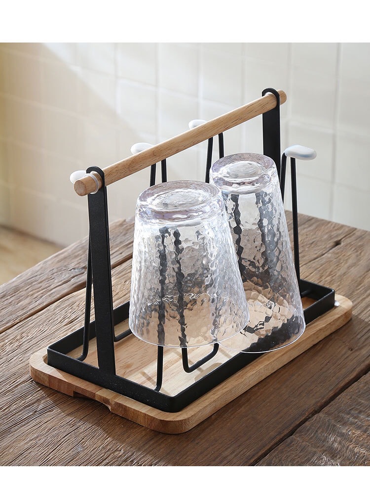 日式铁艺沥水架家居客厅生活用品铁艺日式水倒挂沥水杯架子杯子架