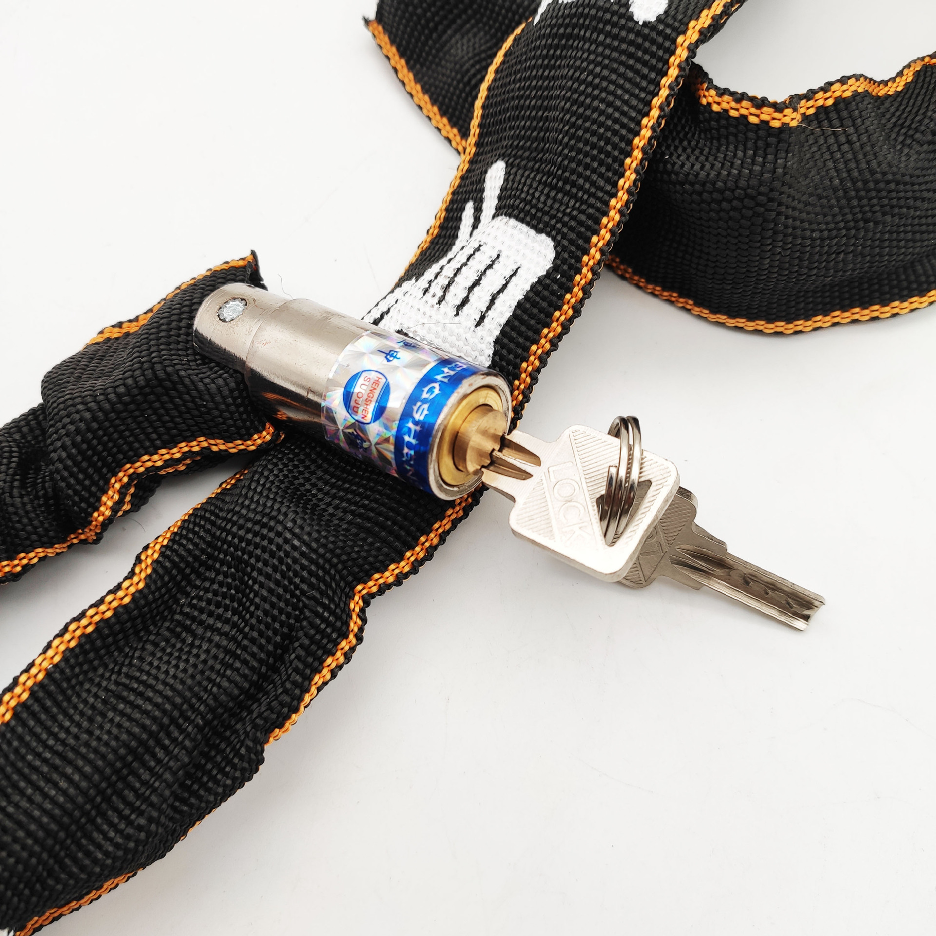 厂家批发链条锁 包布链条锁 铜芯圆头链锁 自行车摩托车锁