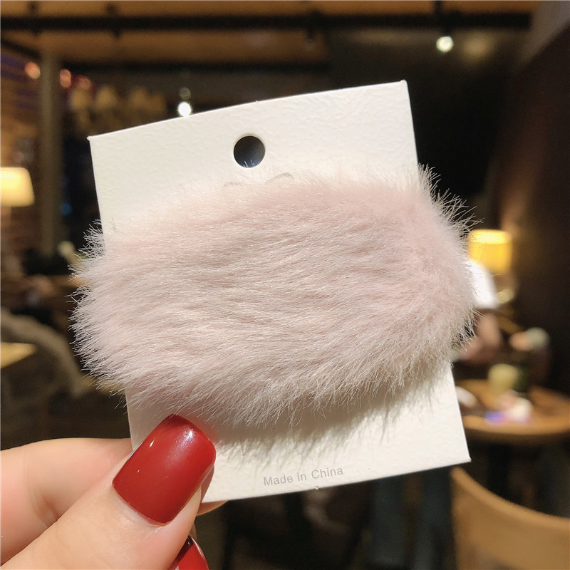 敲温暖~芒果核森系超仙bb夹刘海头饰网红毛绒发夹发卡女夹子色