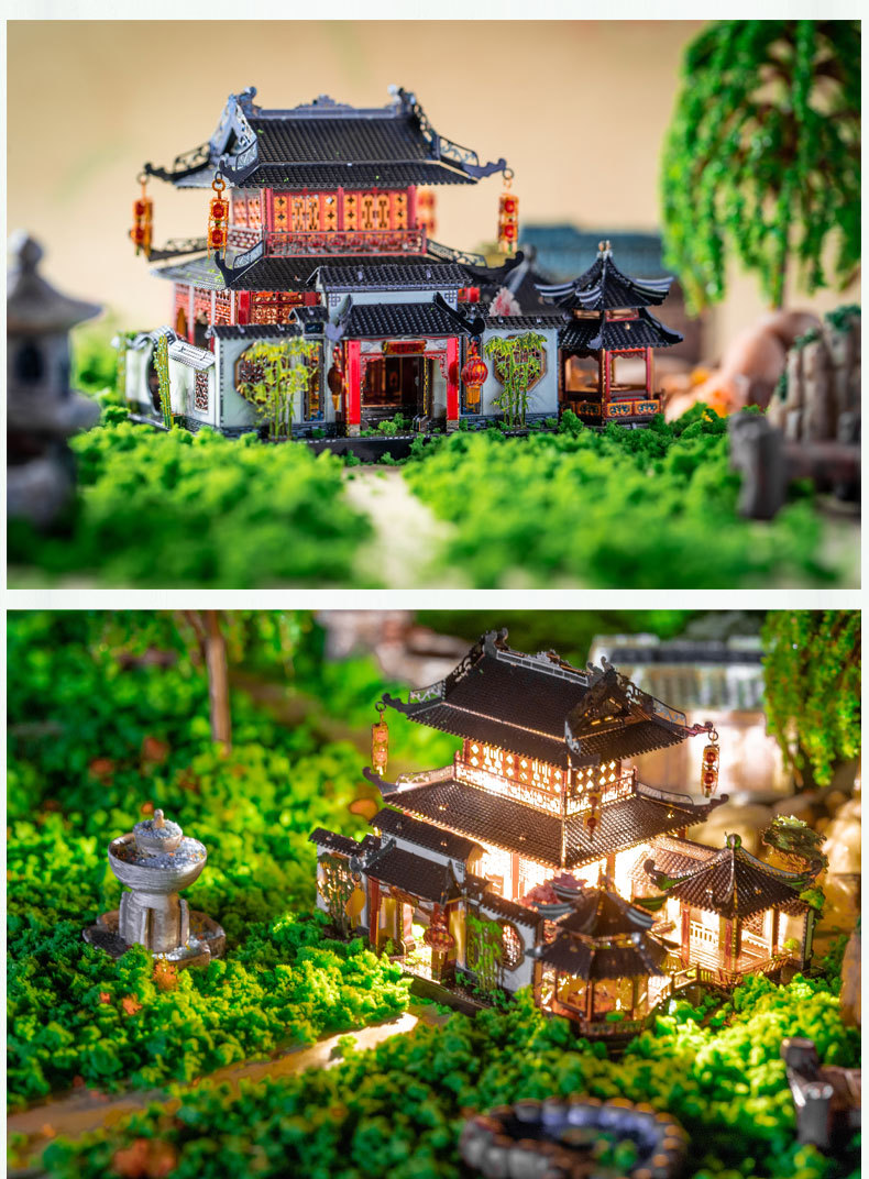 艺模国风建筑diy小屋苏氏园林徽氏园林成人减压玩具儿童益智拼图