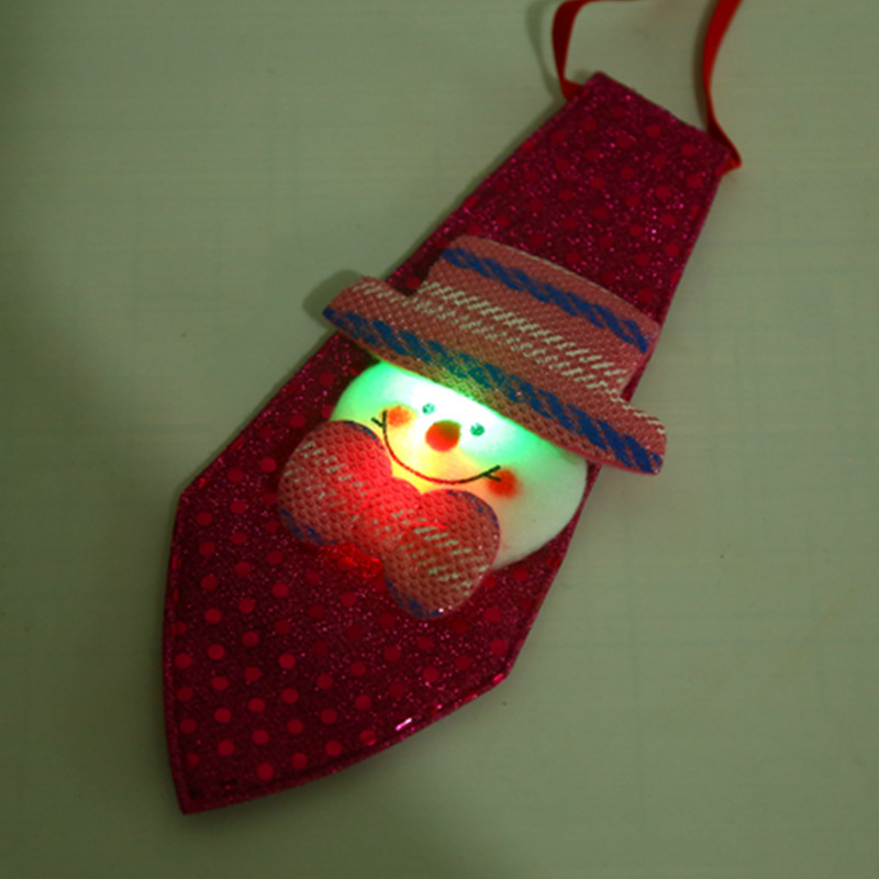 Christmas Creative Elderly Luminous Cartoon Children's Tie Decoration Supplies Adult Party Ball Bow Tie Ornaments