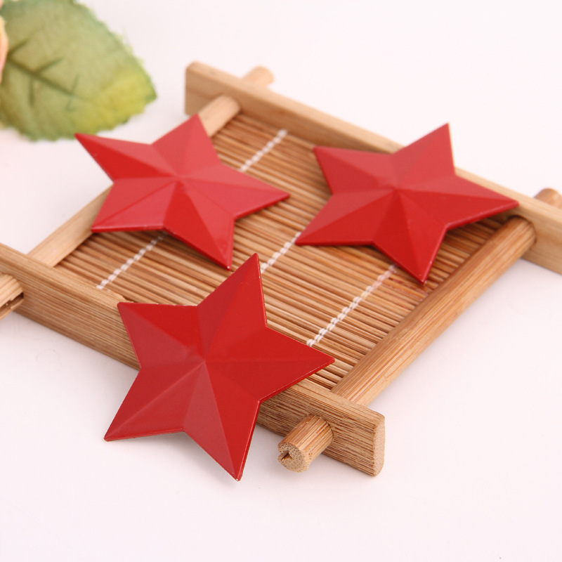 老红军铝制五角星烤漆徽章帽徽帽章胸针复古怀旧5角星红色款像章