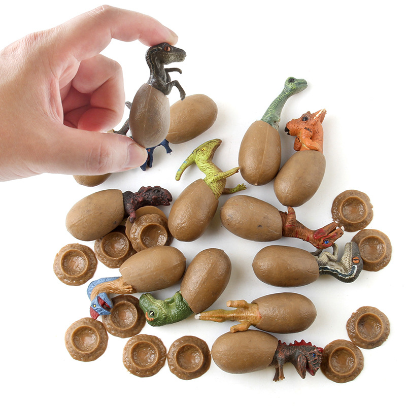 跨境新品 仿真破壳恐龙蛋动物模型 霸王龙孵化蛋模型场景创意摆件