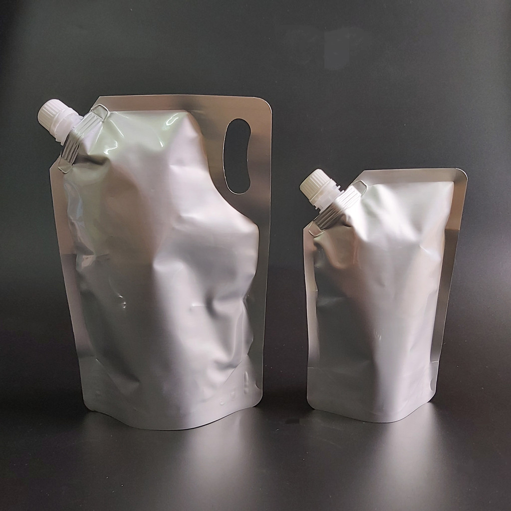 厂家直销铝箔材质自立吸嘴袋 液体包装铝箔袋乳液半固体吸嘴袋