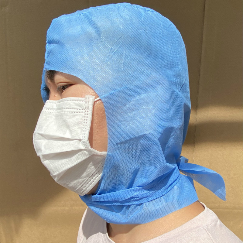 一次性无纺布工厂防尘帽子头部全覆盖头套食品加工卫生用品太空帽