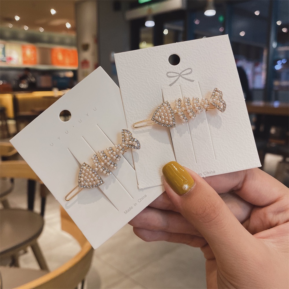 新款鱼骨头发夹女韩国气质ins潮边夹刘海夹网红个性头饰一件代发