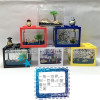 LIGHT Small fish tank Hopper tank desktop Watch fish tank High transparency Acrylic Hopper tank ecology Micro Landscape