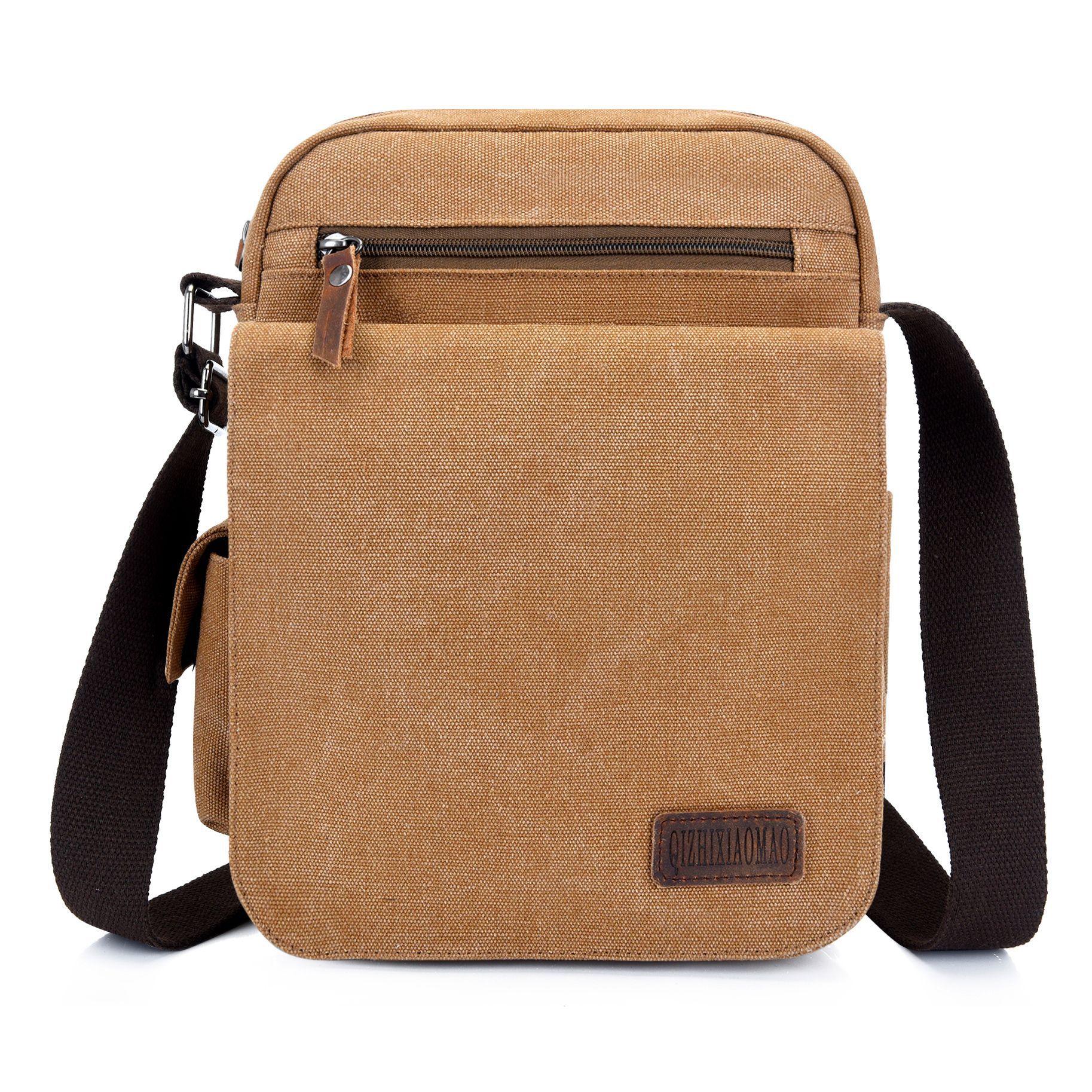 帆布包 单肩包 男士包包 单肩斜挎包 布包书包ipad 翻盖包包定制