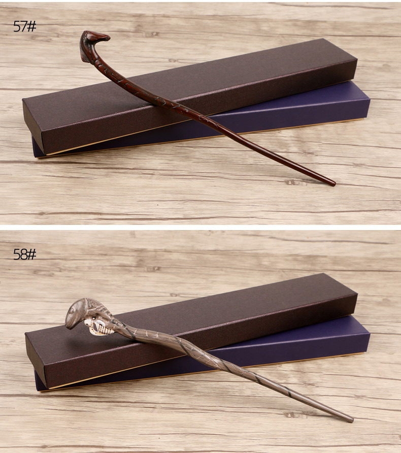 厂家批发哈利卢娜食死徒纳吉尼魔法棒玩具金属芯魔杖圣诞礼物棕盒