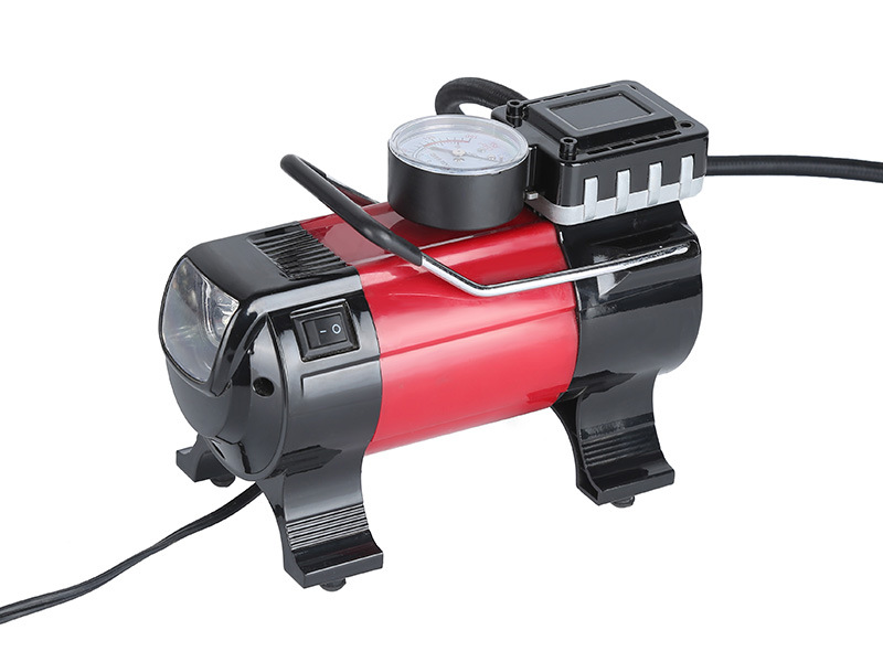厂家批发定制12v 30单杠汽车轮胎充气泵 led灯微型电动打气机