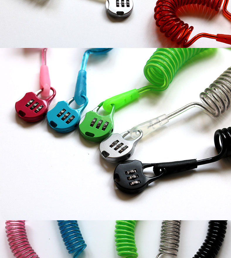 头盔钢丝绳锁箱包密码锁户外安全绳 自行车摩托车头盔 成套密码锁