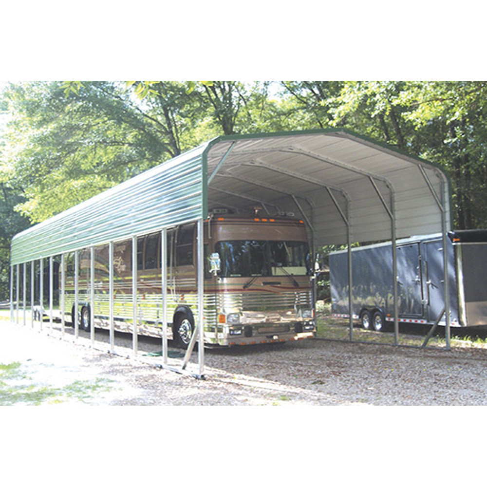 户外钢结构遮阳棚停车棚可存放自行车rv船小机械