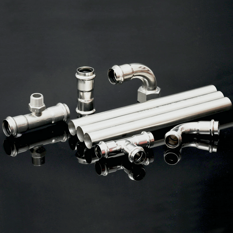 厂家供应 不锈钢双卡压管件 不锈钢无缝管材 304不锈钢管材