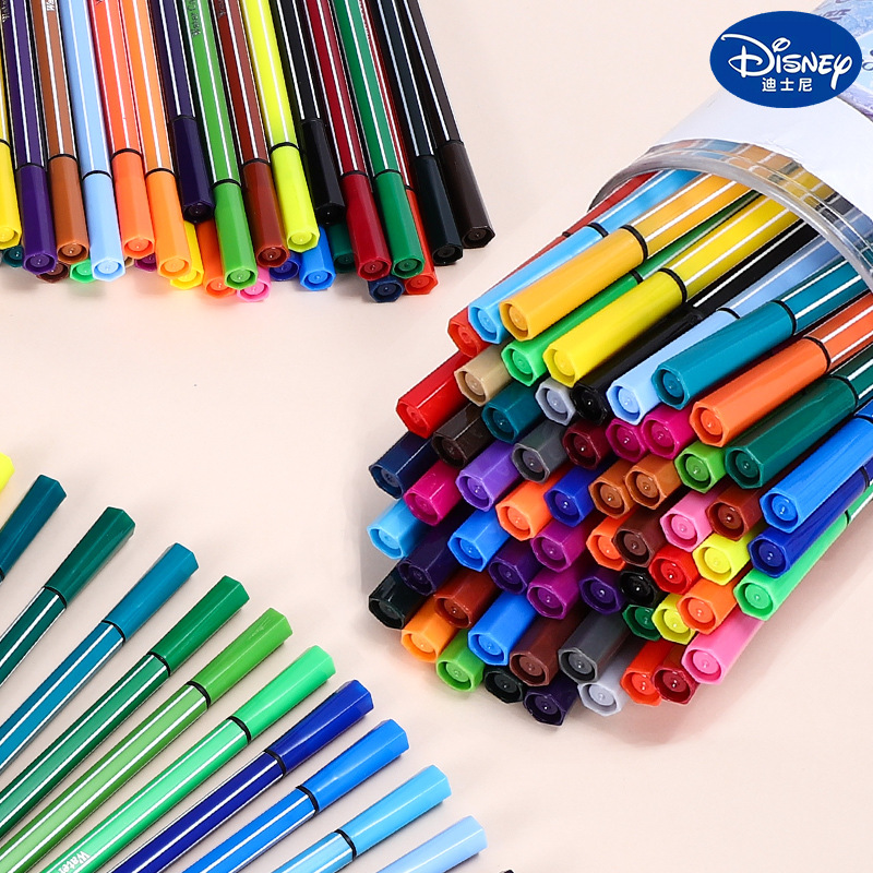 迪士尼水彩笔套装绘画笔可水洗12/24/36美术初学者涂鸦手绘彩色笔