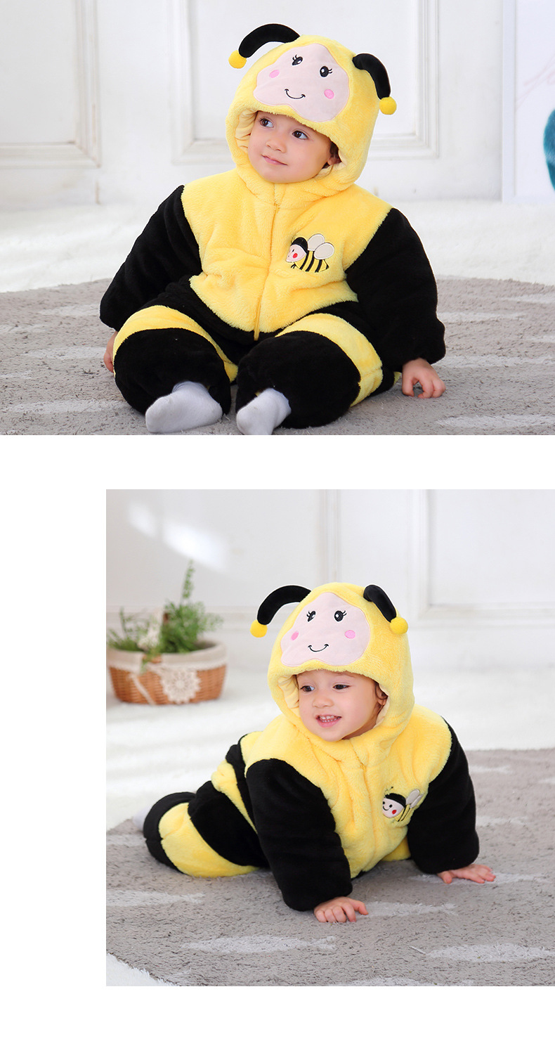 奇乐兔冬季新款0-3岁婴幼儿宝宝俏皮活力个性造型时尚卡通哈衣