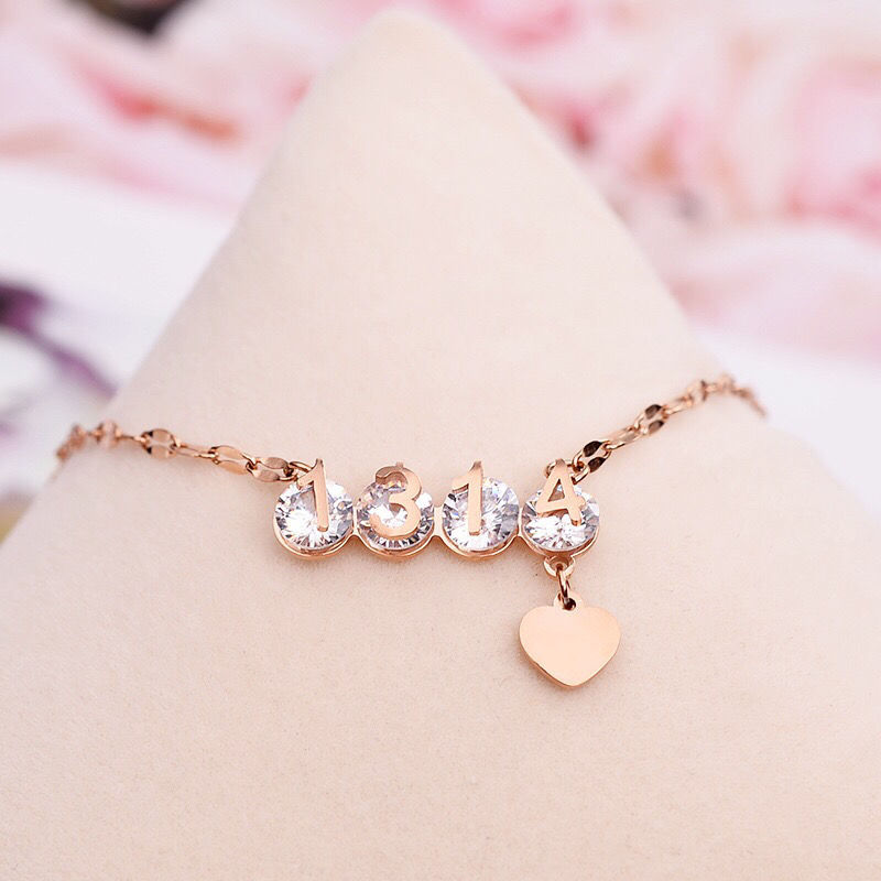 日韩新款潮钛钢1314字母love玫瑰金项链女网红同款时尚不掉色吊坠