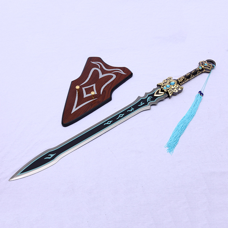 剑网3金属模型挂件 纯阳赤霄红莲金属版带板剑 壁挂装饰 未开刃