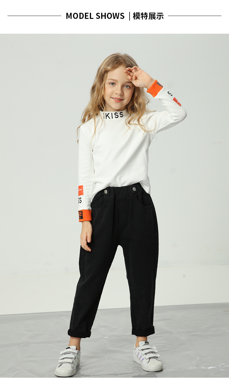 女童长袖t恤 童装秋款儿童上衣 女童打底上衣 2020秋欧美外贸童t