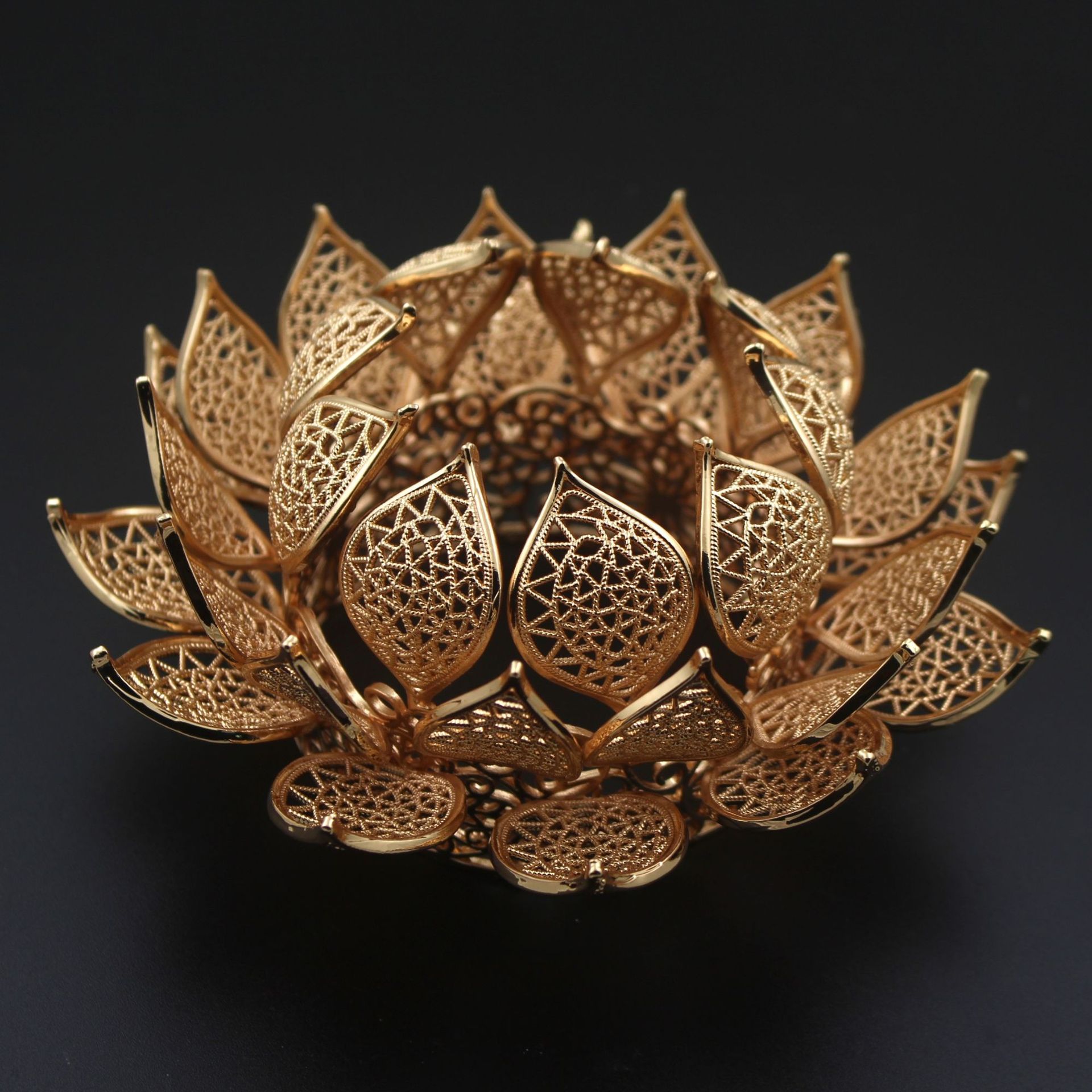 尚嘉铸铜立体莲花冠 发冠敦煌汉服配饰古风宋制头饰宫廷皇冠