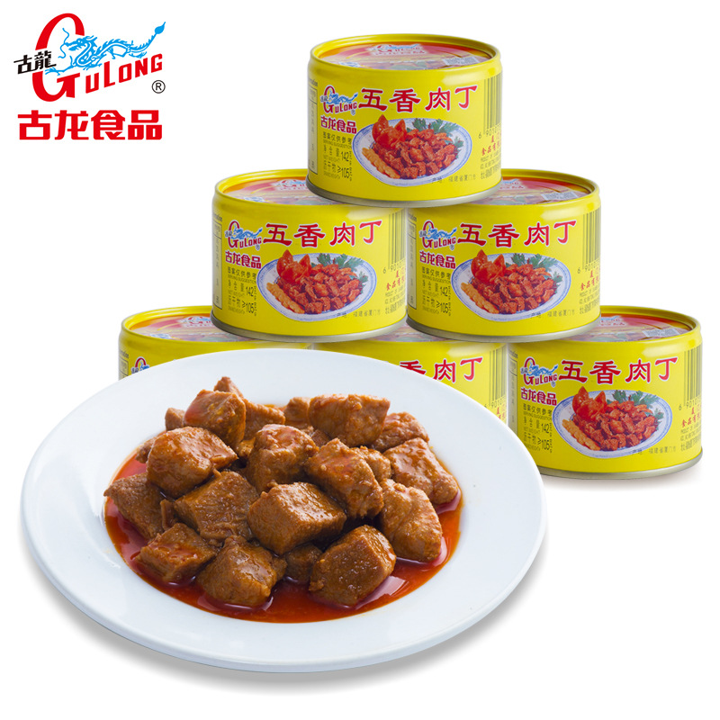 古龙食品五香肉丁罐头火锅料猪肉熟食下饭酱酒小菜零食小吃142g