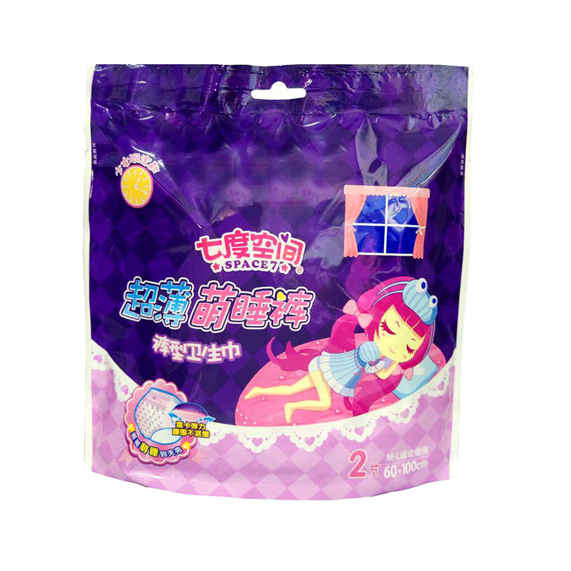 批发七度空间超薄萌睡裤甜睡裤安心裤超薄裤型2片m-f码 qkc8902f