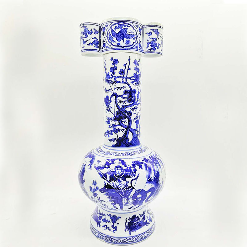 少儿国学礼仪教具青花青釉陶瓷贯耳投壶游戏道具跪坐站立两用投壶