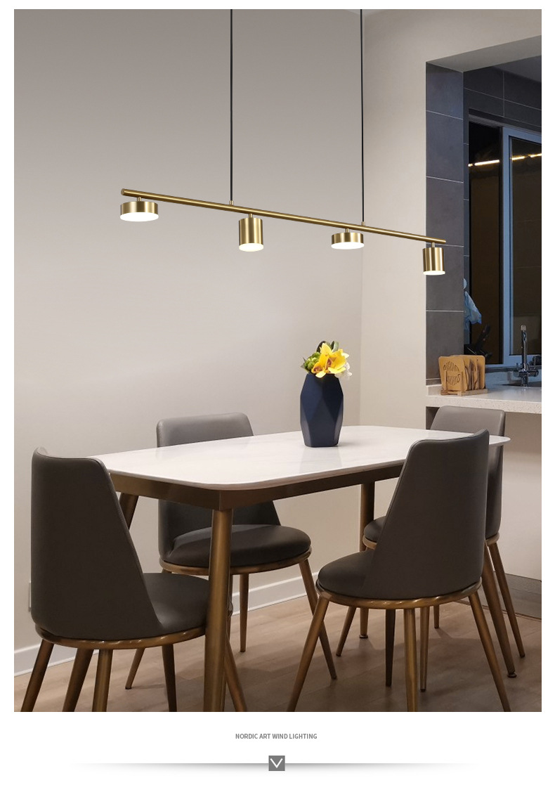 设计师极简创意长条餐厅吧台led吊灯后现代简约前台咖啡厅线条灯