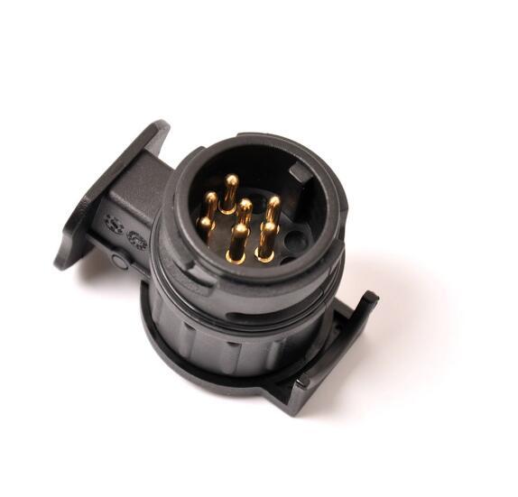 欧式汽车13转7插头拖车转接头卡车接口房车电源线插座防水连接器