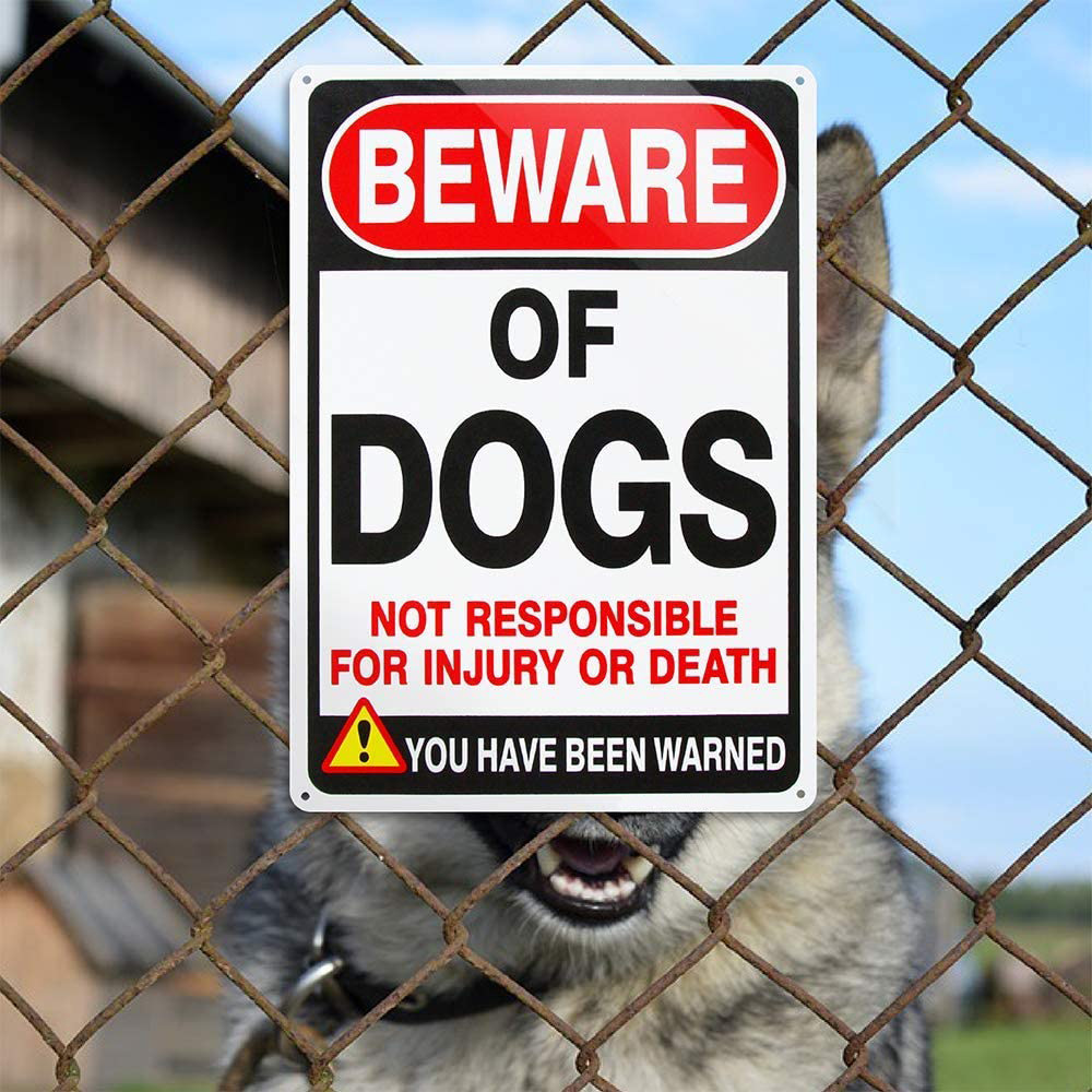 当心小心狗铝牌bewareofthedogs庭院告示警告牌英文指示牌