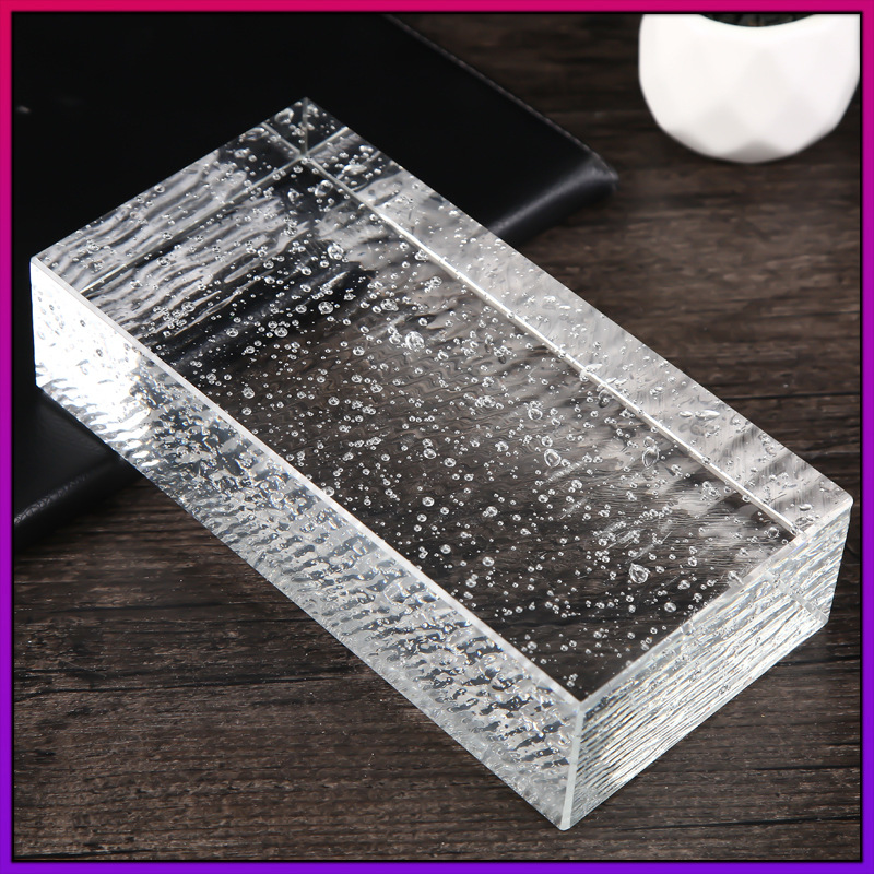 气泡波纹砖心玻璃砖气泡砖磨砂水晶砖热熔砖透明方形厂家定做