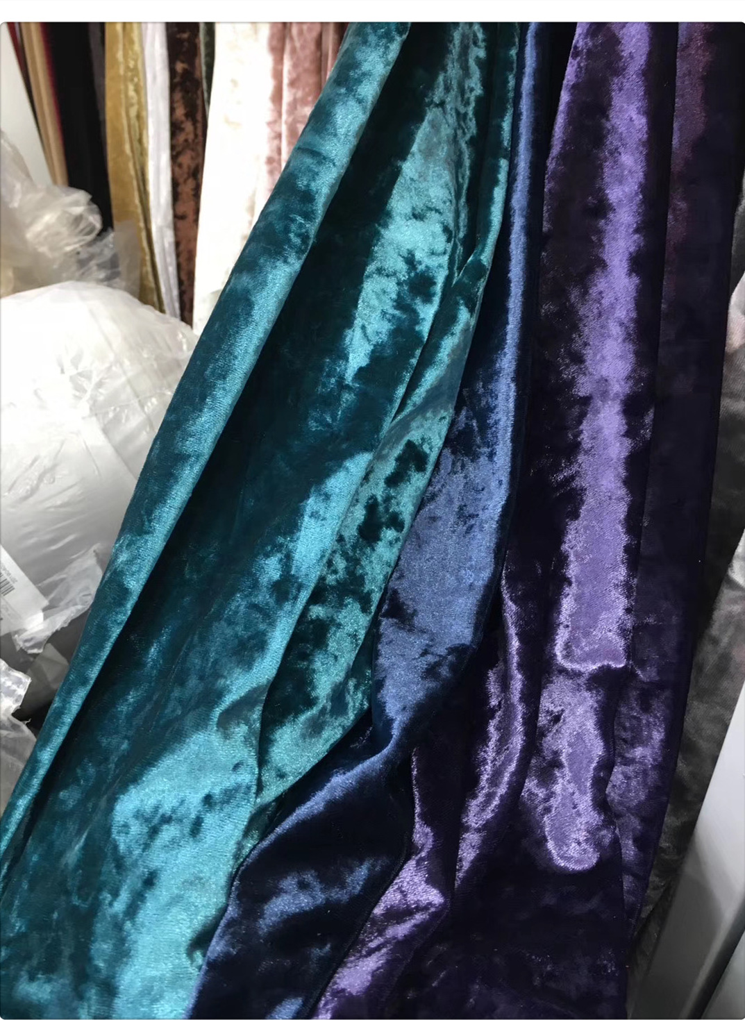 闪光钻石绒面料 高档舞台服饰时装丝绒面料 进口金钻绒面料