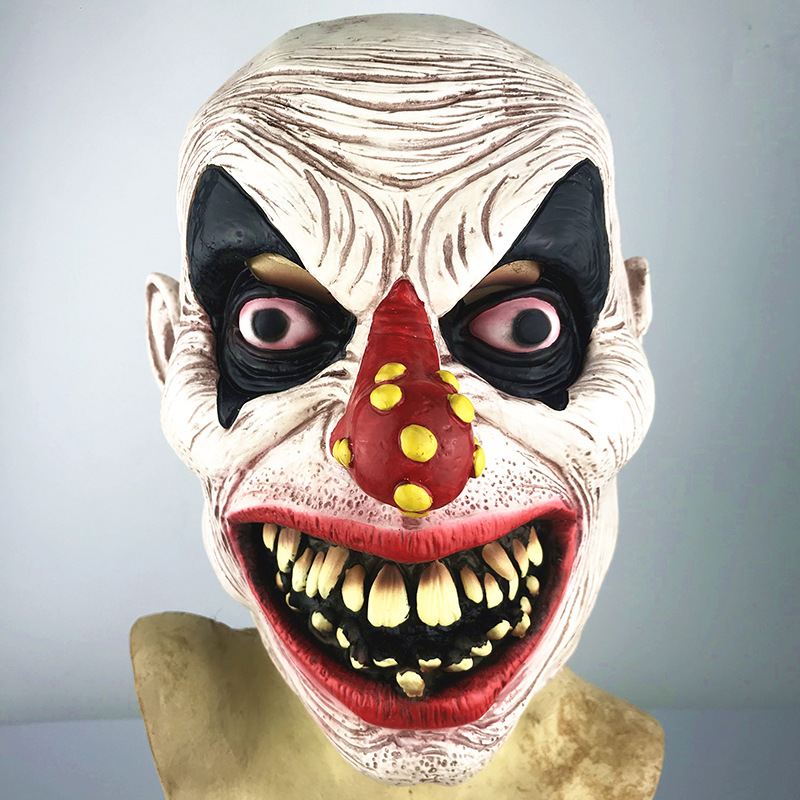 万圣节红鼻子小丑面具 邪恶小丑舞会游园表演道具 搞怪乳胶面具