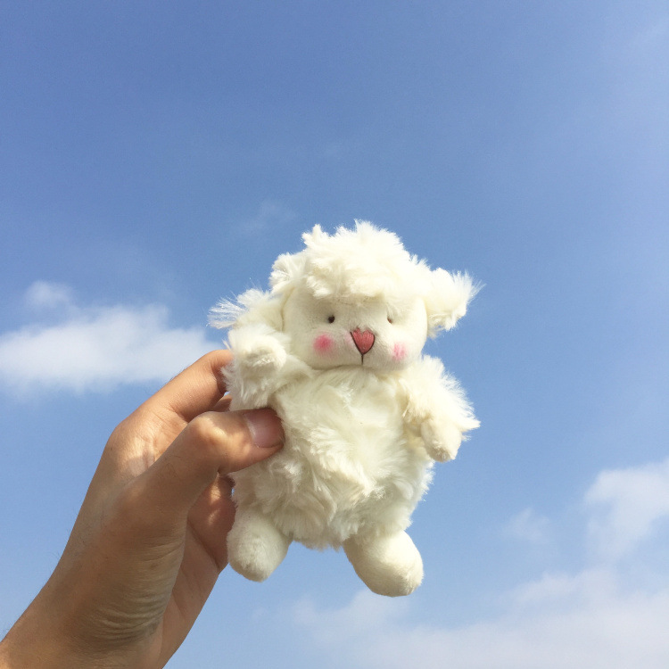 抖音网红ins小绵羊毛绒挂件公仔小号迷你玩偶小羊书包挂饰钥匙扣