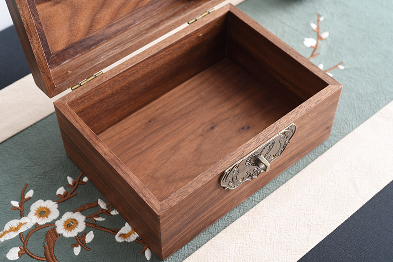 黑胡桃实木包装盒复古雪茄收纳盒木质可定制木盒子首饰收纳礼品盒