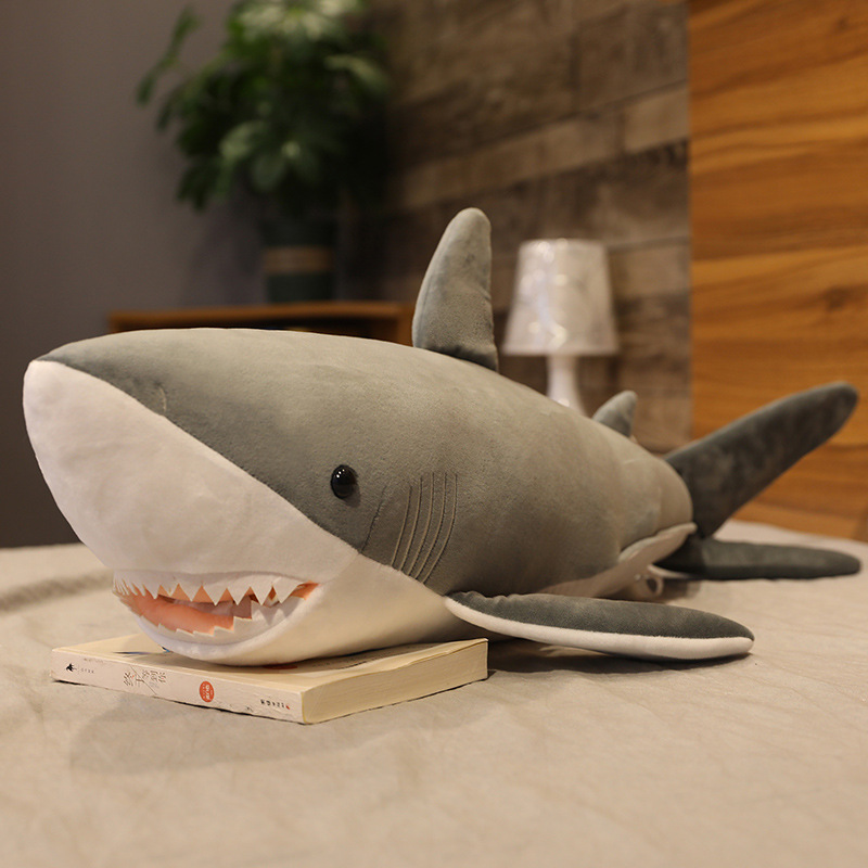 Cute Big Shark Plush Toy Ragdoll Doll Bed Sleep Hug Non-Disassemble Big Doll Wholesale